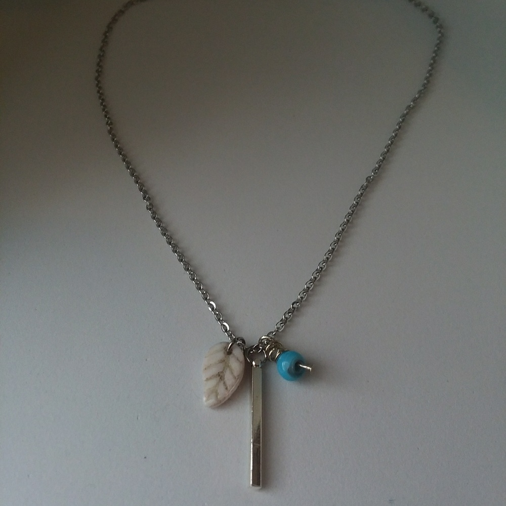 Silver Bar Charm Necklace